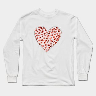 Leopard print pink heart Long Sleeve T-Shirt